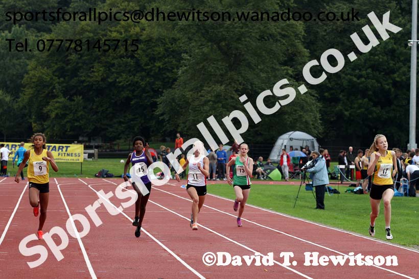 Girls 200 metres at the Northern Inter-Counties under-17s and 15s at Witton Park, Blackburn. Photo: David T. Hewitson/Sports for All Pics